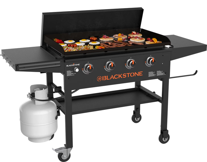 Heavy-Duty 4-Burner 36" Gas Griddle Station with Hard Cover