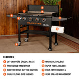 Heavy-Duty 4-Burner 36" Gas Griddle Station with Hard Cover